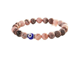 Polka-Dot Zebra Evil Eye Flamingo Beaded Bracelet