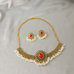 European And American Pearl Sequin Vintage Necklace Set