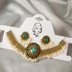 European And American Pearl Sequin Vintage Necklace Set