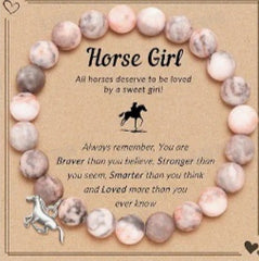 Polka-Dot Zebra Evil Eye Flamingo Beaded Bracelet